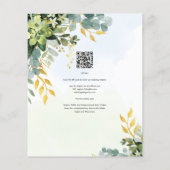 Eucalyptus groen goud bruiloft uitnodigen groen (Achterkant)