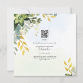 Eucalyptus groen goud bruiloft uitnodigen groen kaart (Achterkant)