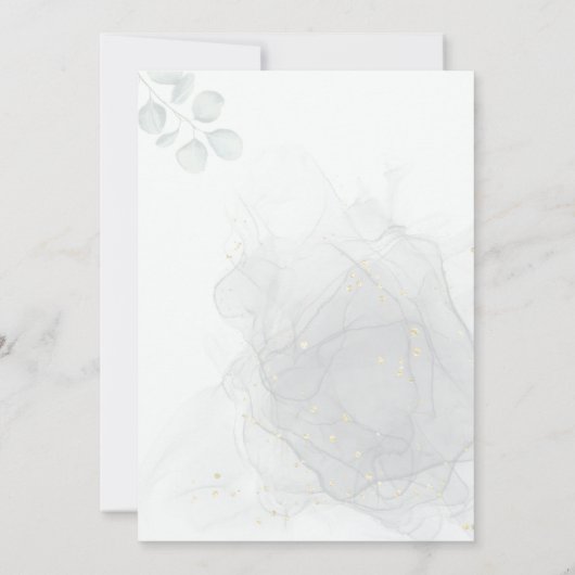 Eucalyptus groen goud bruiloft uitnodiging (Achterkant)