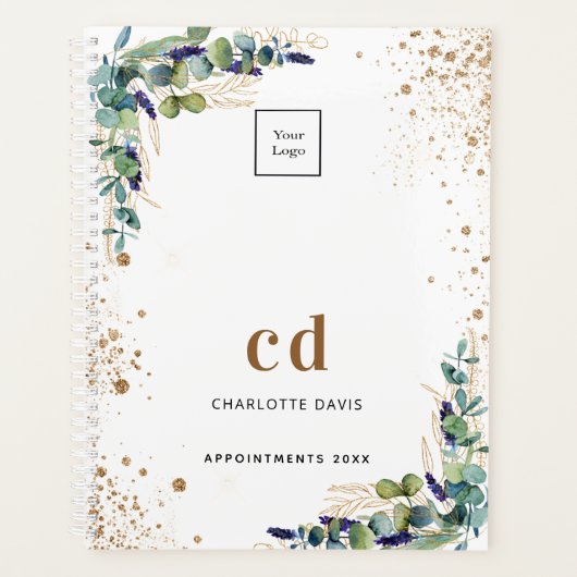 Eucalyptus groen goud business logo 2025 planner (Voorkant)