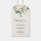 Eucalyptus groen & goud chique bruiloft Dank u Cadeaulabel (Voorkant)