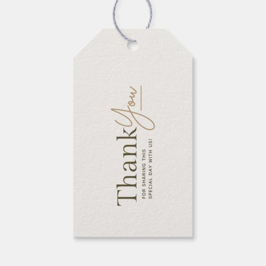 Eucalyptus groen & goud chique bruiloft Dank u Cadeaulabel (Achterkant)