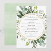 Eucalyptus groen goud eenvoudige elegante menu (Voorkant / Achterkant)