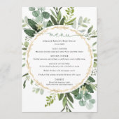 Eucalyptus groen goud eenvoudige elegante menu (Voorkant)