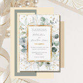 Eucalyptus groen goud elegante bruiloft kaart