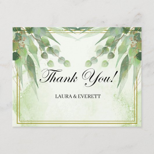 Eucalyptus Groen Goud Foliage foto dank u Informatiekaartje (Voorkant)
