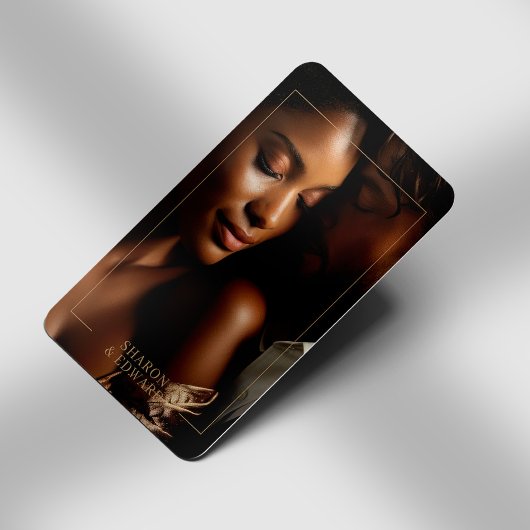 Eucalyptus Groen & Goud Foto QR Code Huwelijk RSVP Informatiekaartje