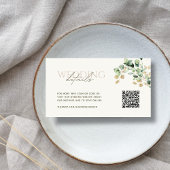Eucalyptus Groen & Goud Foto QR Code Huwelijk RSVP Informatiekaartje