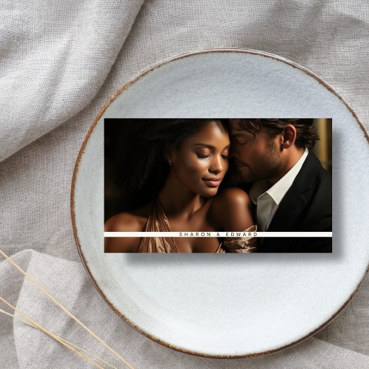 Eucalyptus Groen & Goud Foto QR Code Huwelijk RSVP Informatiekaartje