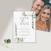 Eucalyptus groen goud moderne elegante bruiloft save the date