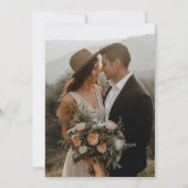 Eucalyptus groen goud monogram foto bruiloft kaart (Achterkant)