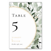 Eucalyptus groen goud salie groen bruiloft kaart (Voorkant)