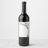 Eucalyptus groen goud salie groen bruiloft wijn etiket (Voorkant)