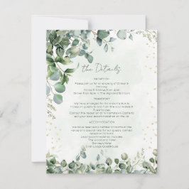 Eucalyptus Groen & Goud Trouwkaart Details 1001A Kaart