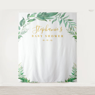 Eucalyptus groen gouden baby shower achtergrond wandkleed