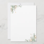 Eucalyptus groen gouden ballon elegante bruiloft kaart (Achterkant)