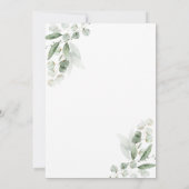 Eucalyptus groen gouden doop kaart (Achterkant)