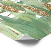 Eucalyptus Groen Gouden Glitter Bruids Welkom Poster (Hoek)