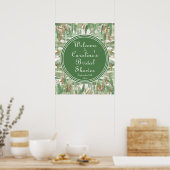 Eucalyptus Groen Gouden Glitter Bruids Welkom Poster (Keuken)