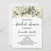 Eucalyptus groen gouden glitter Vrijgezellenfeest Kaart (Voorkant)