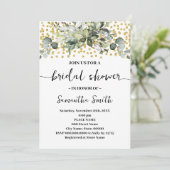 Eucalyptus groen gouden glitter Vrijgezellenfeest Kaart (Staand voorkant)