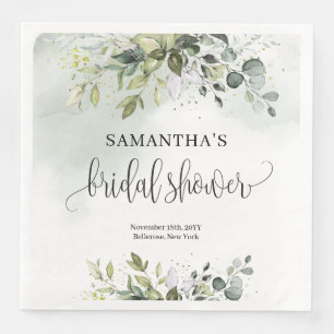 Eucalyptus groen gouden Vrijgezellenfeesten servet