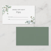Eucalyptus groen hoeveel kussen bruids spel informatiekaartje (Voorkant / Achterkant)