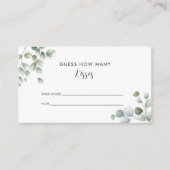 Eucalyptus groen hoeveel kussen bruids spel informatiekaartje (Voorkant)