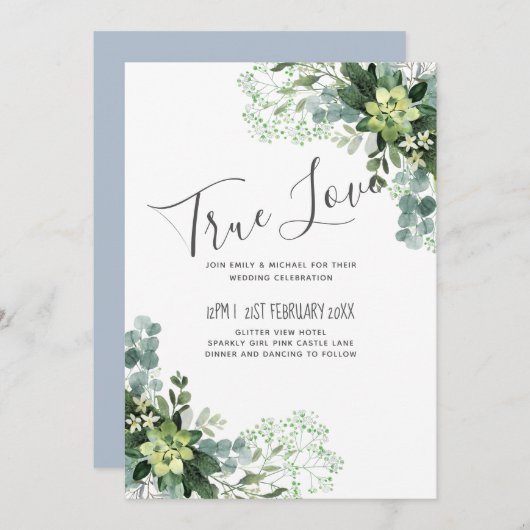 Eucalyptus groen Huwelijk Gebladerte Baby's adem (Voorkant / Achterkant)