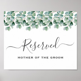 Eucalyptus groen Huwelijk gereserveerde bord Poster