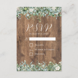 Eucalyptus groen Huwelijks RSVP kaart | Rustiek