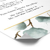 Eucalyptus groen huwelijks zitplaats kaart bord poster (Hoek)