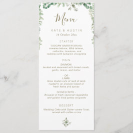 Eucalyptus groen huwelijksmenu menu