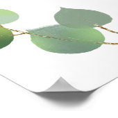 Eucalyptus groen huwelijksprogramma tijdlijn poster (Hoek)