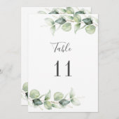 Eucalyptus groen Huwelijkszitplaats Tafelnummer (Voorkant / Achterkant)