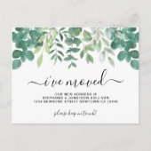 Eucalyptus groen ik ben verhuisd aankondigingskaart (Voorkant)