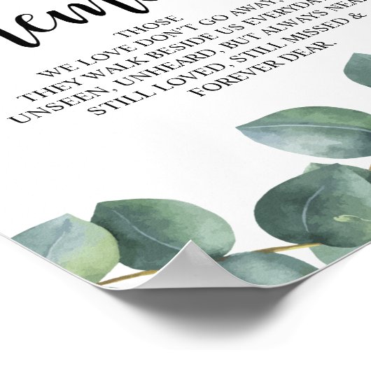 Eucalyptus groen In Liefdevolle Herinnering Herden Poster (Hoek)