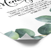 Eucalyptus groen in liefdevolle herinnering herden poster (Hoek)