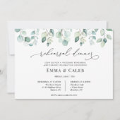 Eucalyptus groen kalligrafie repetitie diner kaart (Voorkant)