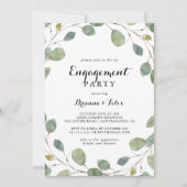 Eucalyptus groen kalligrafie verlovingsfeest kaart (Voorkant)