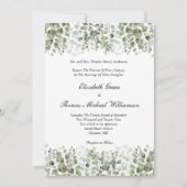 Eucalyptus groen klassiek elegante formele bruilof kaart (Voorkant)