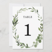 Eucalyptus groen krans elegante tafelnummers (Voorkant)