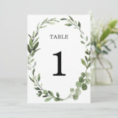 Eucalyptus groen krans elegante tafelnummers (Staand voorkant)