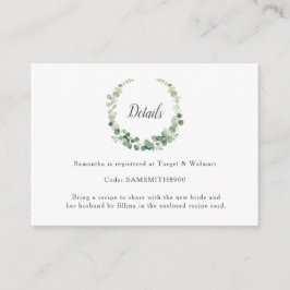 Eucalyptus groen krans Vrijgezellenfeest Details Informatiekaartje