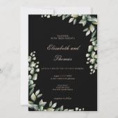 Eucalyptus groen laat elegante bruiloft achter kaart (Voorkant)