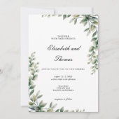 Eucalyptus groen laat elegante bruiloft achter kaart (Voorkant)