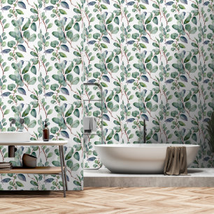 Eucalyptus groen laat groen wit elegant achter behang