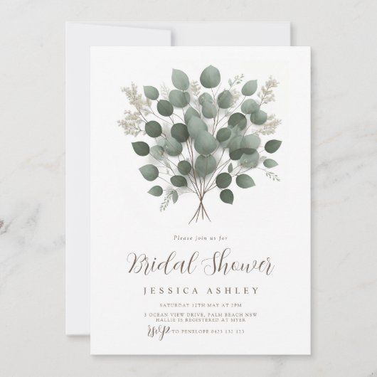 Eucalyptus groen laat Vrijgezellenfeest achter Kaart (Voorkant)