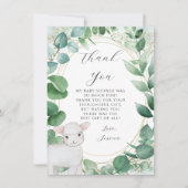 Eucalyptus groen lam Baby shower Bedankkaart (Voorkant)