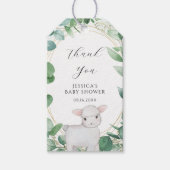 Eucalyptus groen lam Baby shower dank u Cadeaulabel (Voorkant)